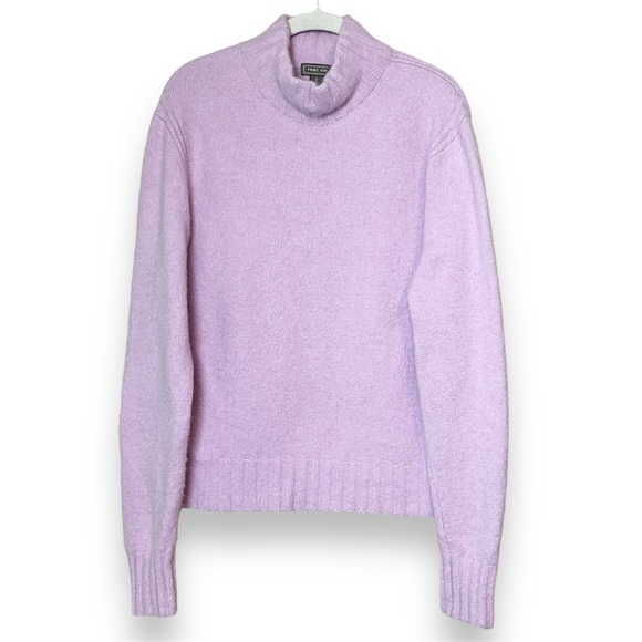 J. Crew Point Sur Mock Neck Sweater Large Supersoft Yarn lilac wool alpaca cozy - Picture 1 of 13